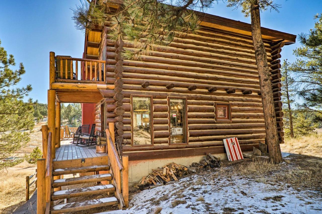 Classic Colorado Log Home With Mountain Views! Florissant Exterior foto